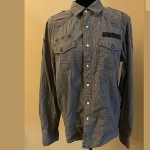 Men’s Ed Hardy Button-Front LS Shirt Medium